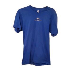 BLUE APPLE IPAD TEE SHIRT Promo Store Shirt Size Small Specialist Logo Sleeve